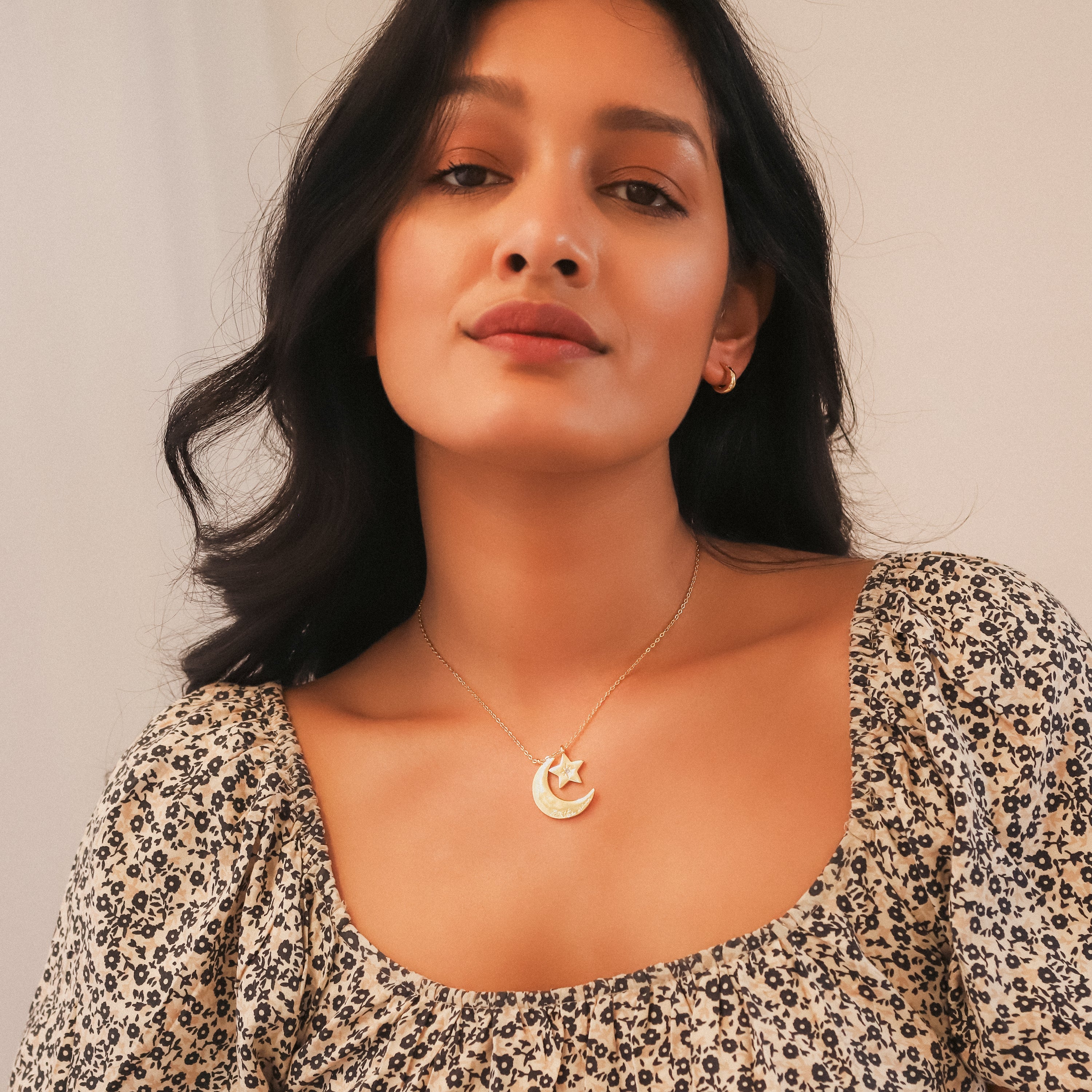 Cherish To The Moon & Back Necklace | 18k Gold Plated