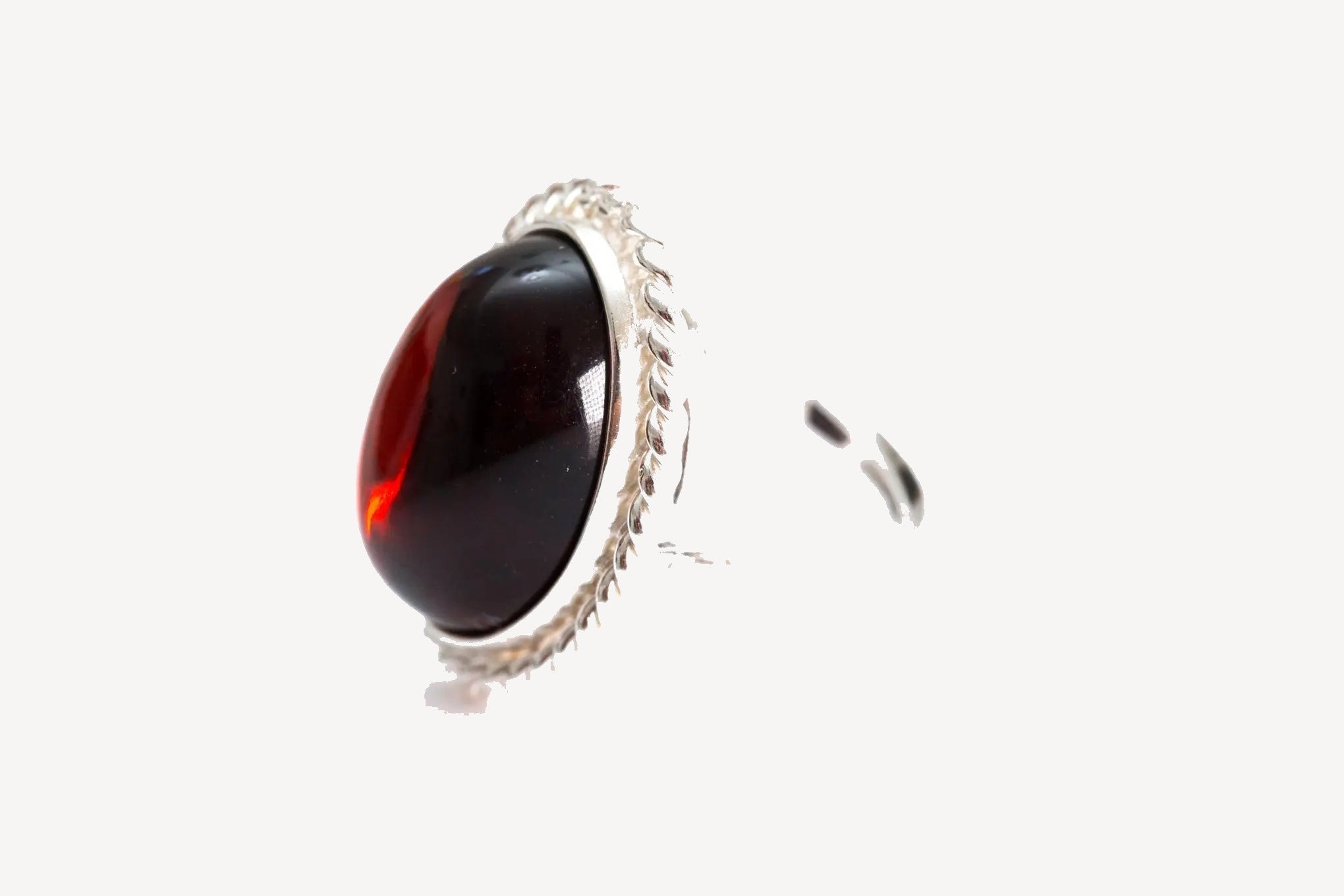 Cherry Red Amber Quintessence Statement Ring
