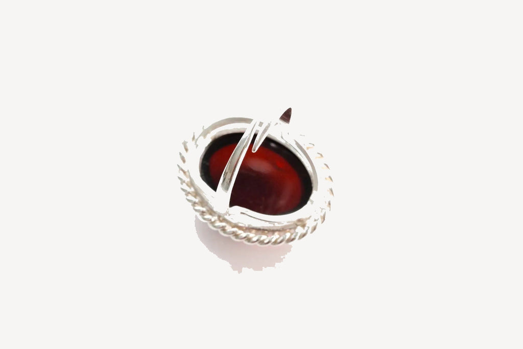 Cherry Red Amber Quintessence Statement Ring