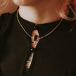 Berouw Middeleeuwse Zwarte Edelsteen Gouden Choker Ketting