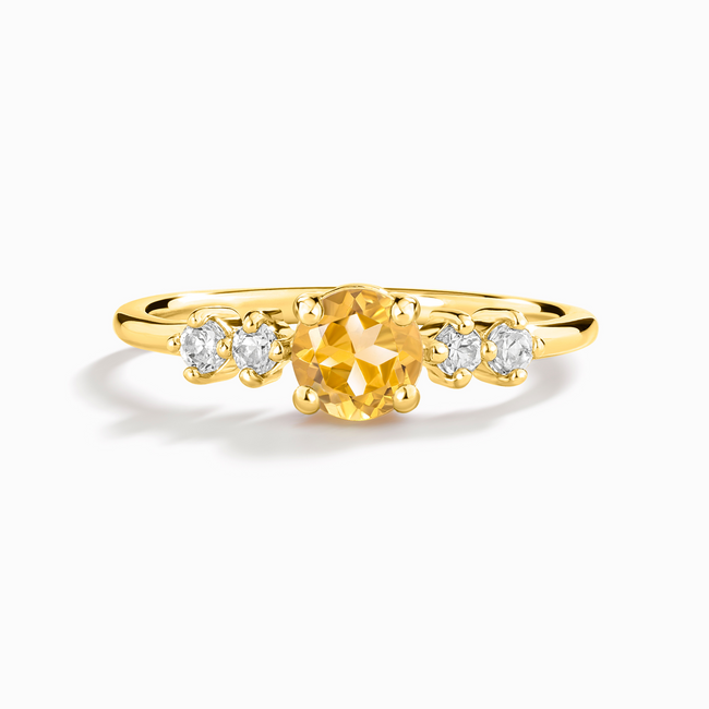 Citrine Five Stone Ring in 18k Gold Vermeil
