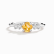 Citrien Vijf Steens Ring in Sterling Zilver
