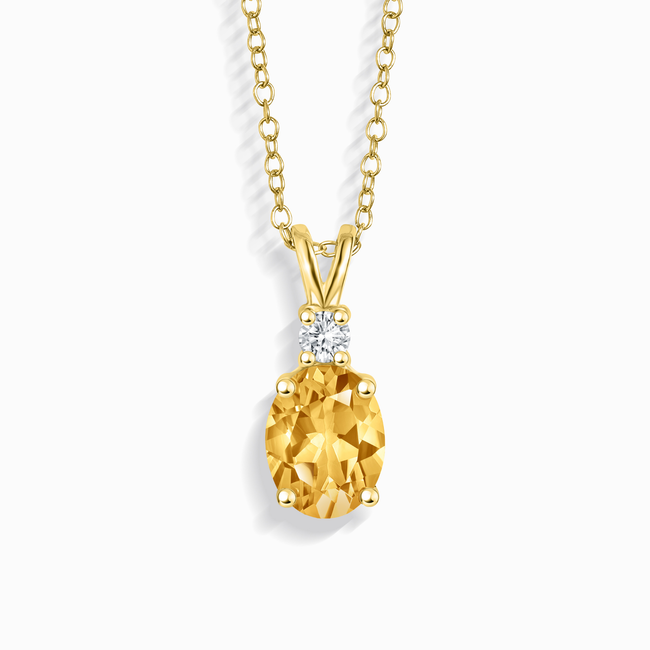 Citrine Pendant Necklace in 18k Gold Vermeil