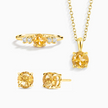 Citrin Alltags-Schmuckset in 18 Karat Gold Vermeil