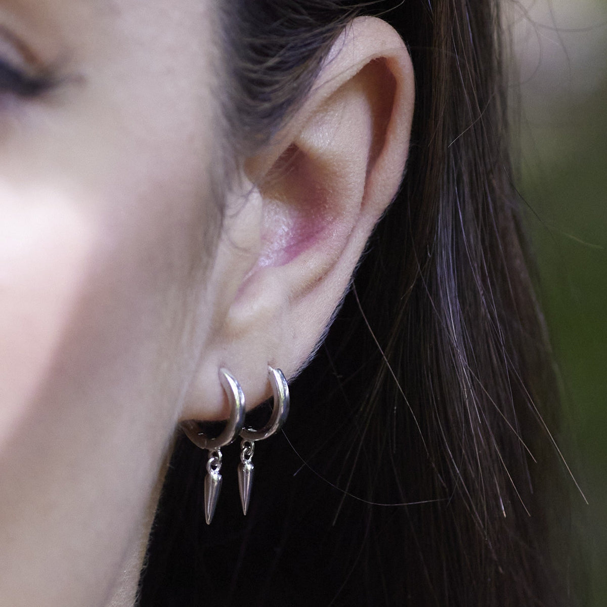 Claw Charm Hoop Earrings