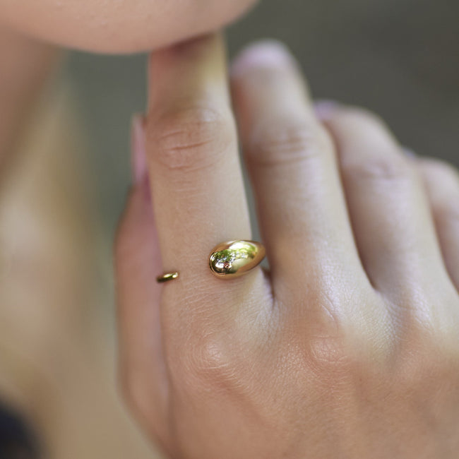 Silver Tapered Claw Open Ring