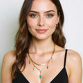 Cleopatra 18k Gold Plated Double Layered Charm Necklace