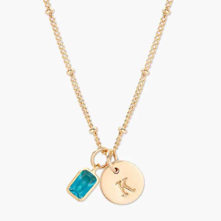 Savae Birthstone Initial Pendant