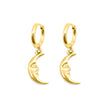 Gold Man in the Moon Hoop Earrings
