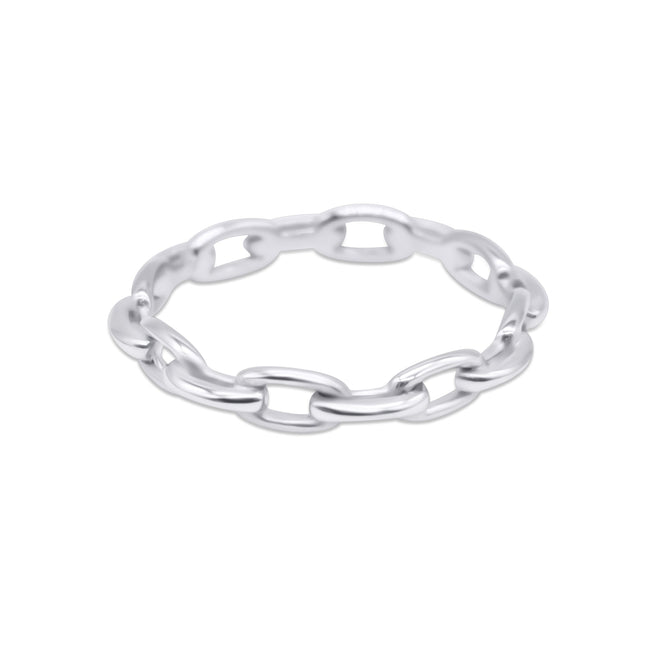 Chained Up Plain Chain Stacking Ring