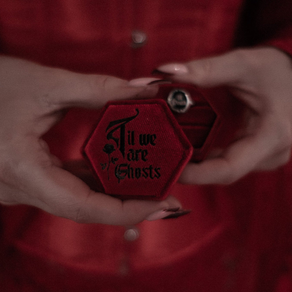 Portagioie esagonale rosso 'Til We are Ghosts'
