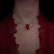 Gold Cursed Bloom Rose Gemstone Necklace