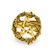 Gold Green Witch Pentacle Ring