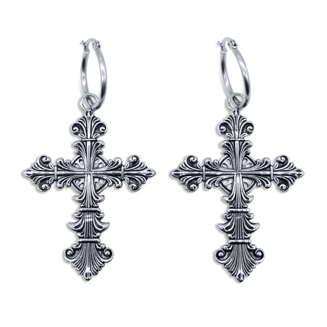 Lament Cross Hoop Earrings