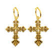 Lament Cross Hoop Earrings Gold