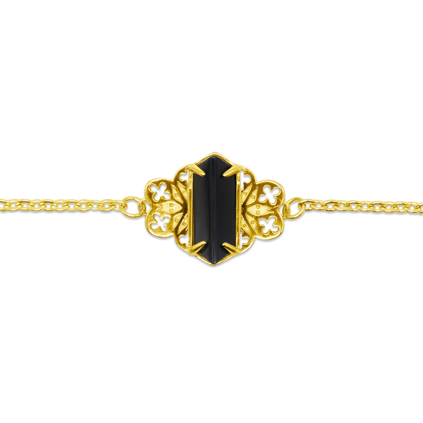 Berouw Middeleeuwse Zwarte Edelsteen Gouden Choker Ketting