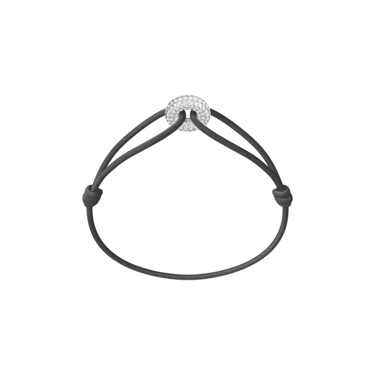 Mini Silver Soho Pavé Cord Bracelet