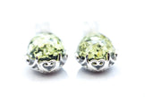 Boucles d'oreilles pendantes Demi en ambre vert