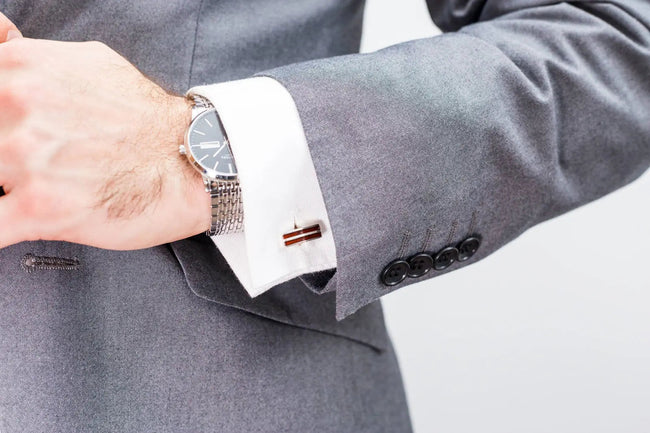 Double Stripe Amber Cufflinks