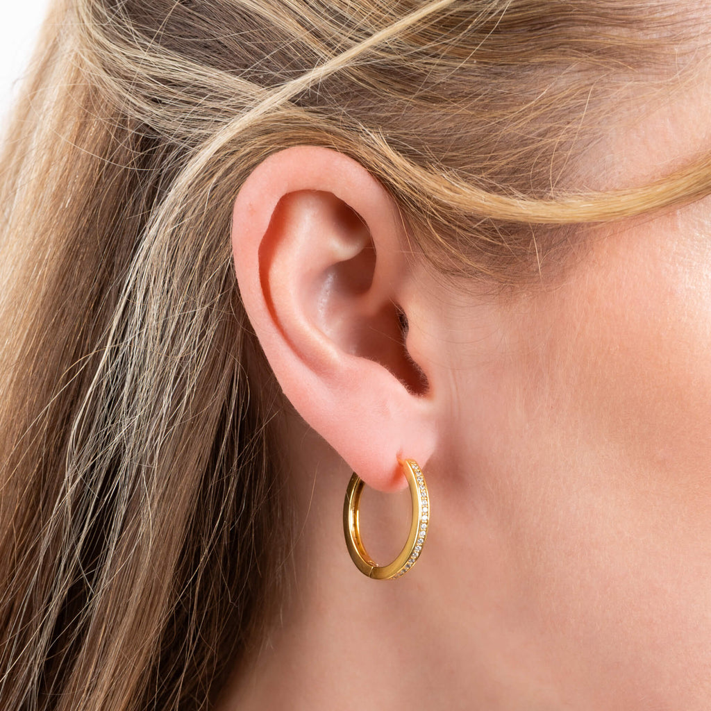 Diamonfire Classic Creole Zirconia Hoop Earrings
