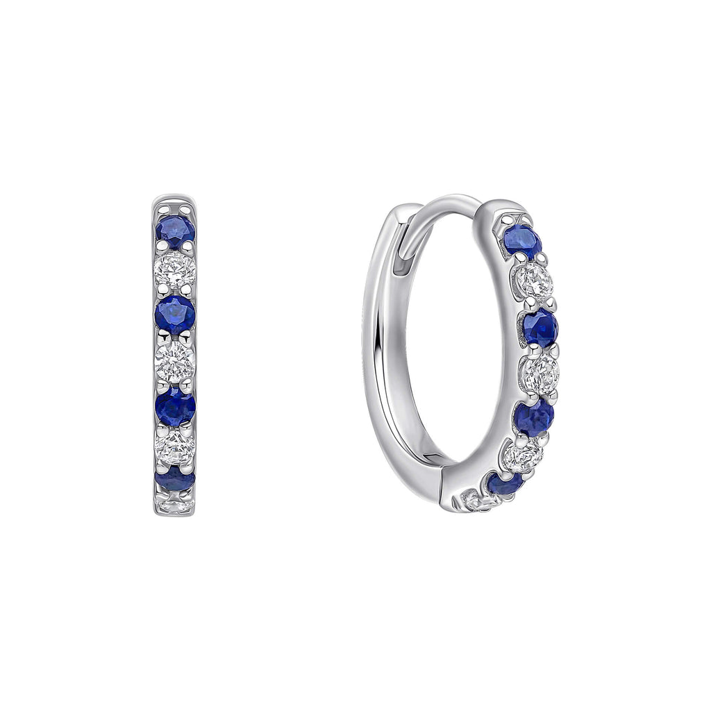 Diamonfire Two Tone Zirconia Hoop Earrings