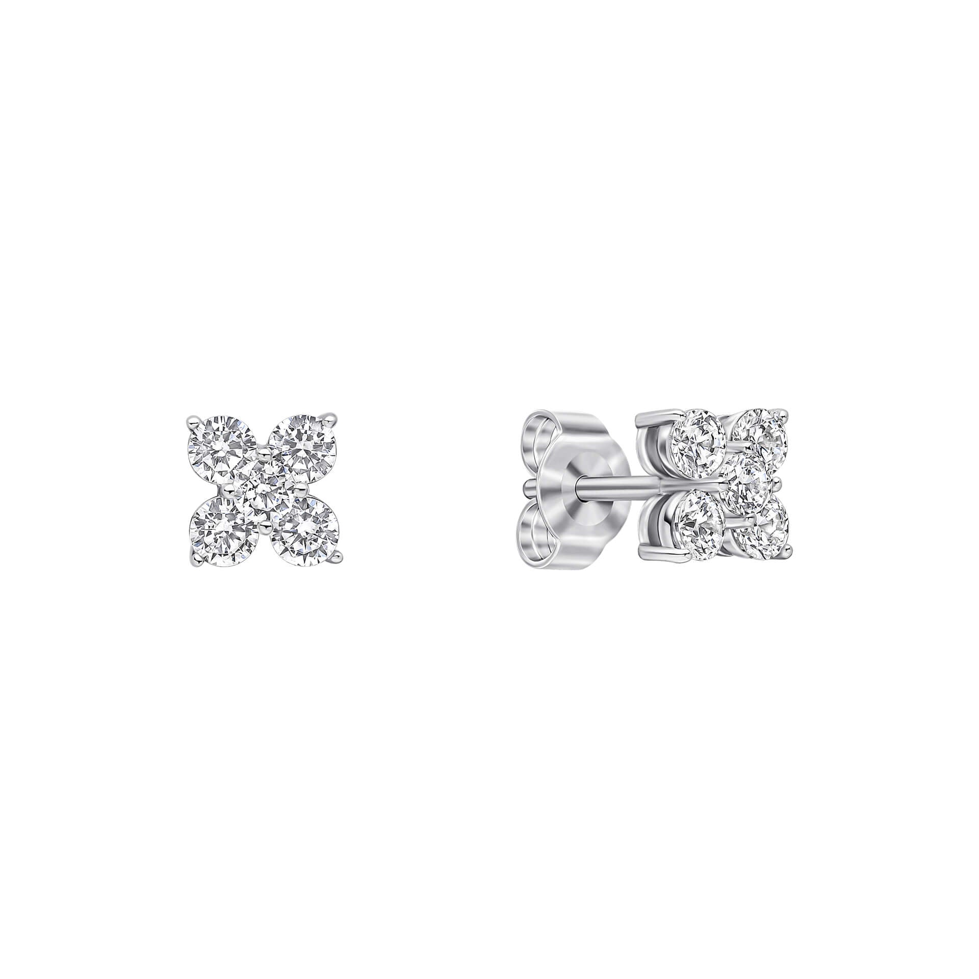 Diamonfire Zirconia Cluster Flower Stud Earrings