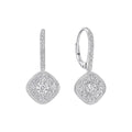 Diamonfire Pave Stippled French Hook Earrings