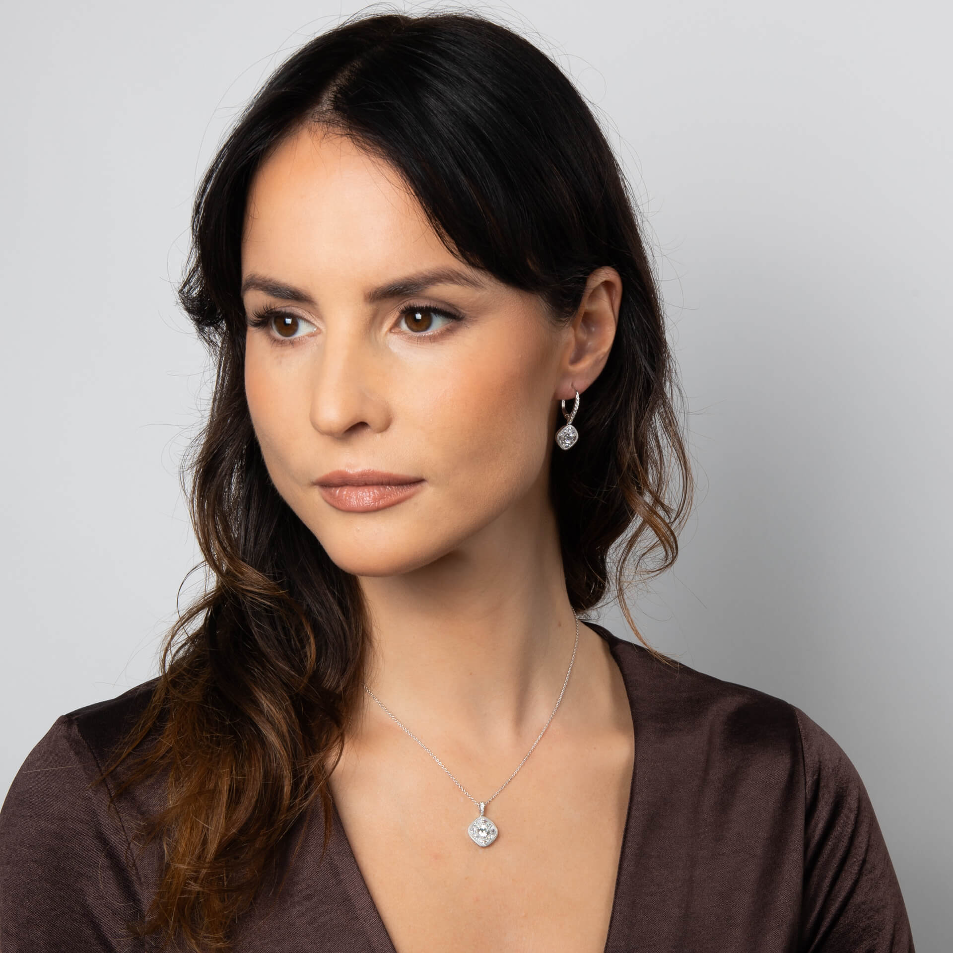 Diamonfire Pave Stippled Pendant