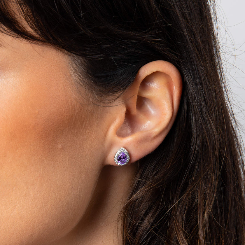 Diamonfire Zirkonia Halo Tropfen Ohrstecker