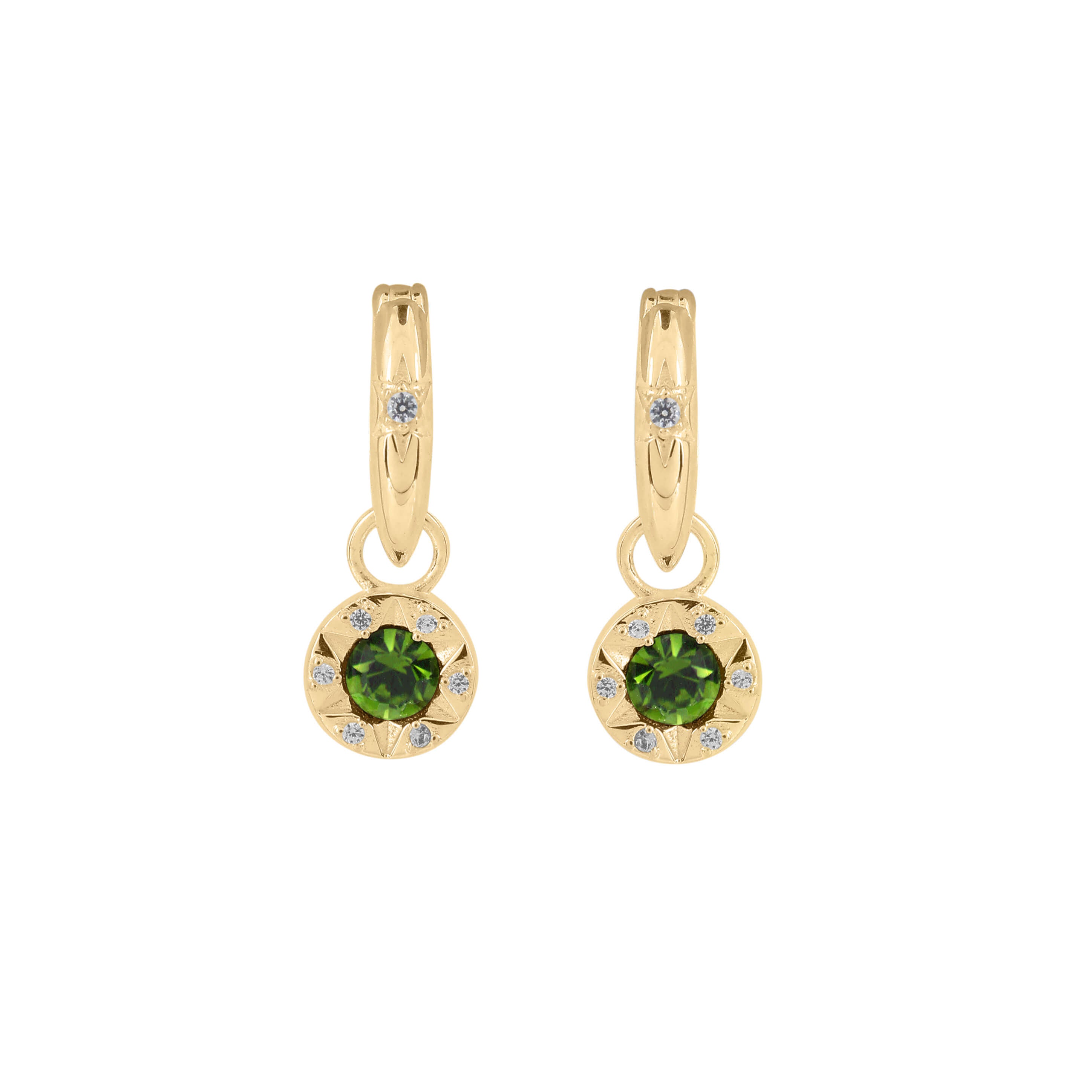 Laura Ashley Fashion Bowen Star Crystal Hoop Earrings