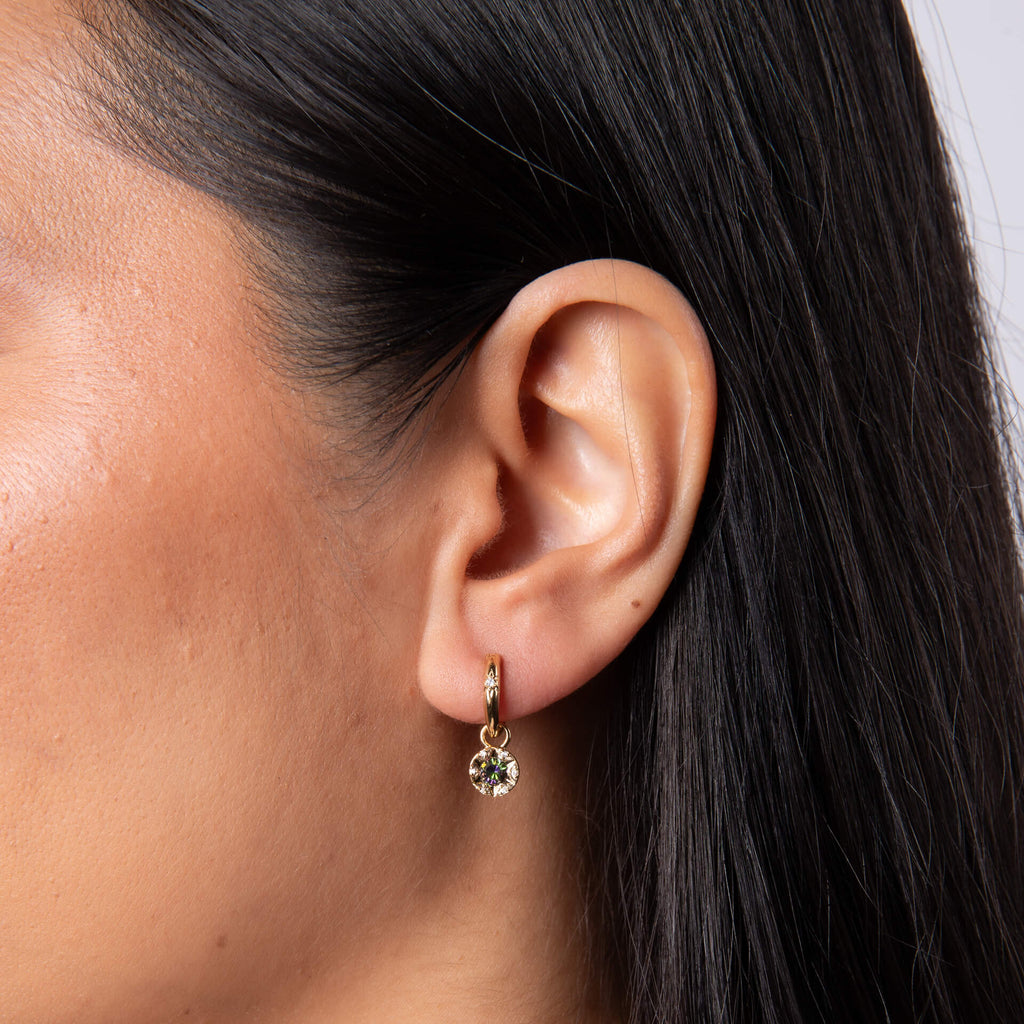 Laura Ashley Fashion Bowen Star Crystal Hoop Earrings