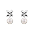 Laura Ashley Silver Hartley Check Mabe Pearl Drop Earrings
