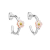 Laura Ashley Silver Cherry Blossom Ditsy Hoop Earrings