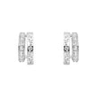 Laura Ashley Silver Foscot Damask White Topaz Hoop Earrings