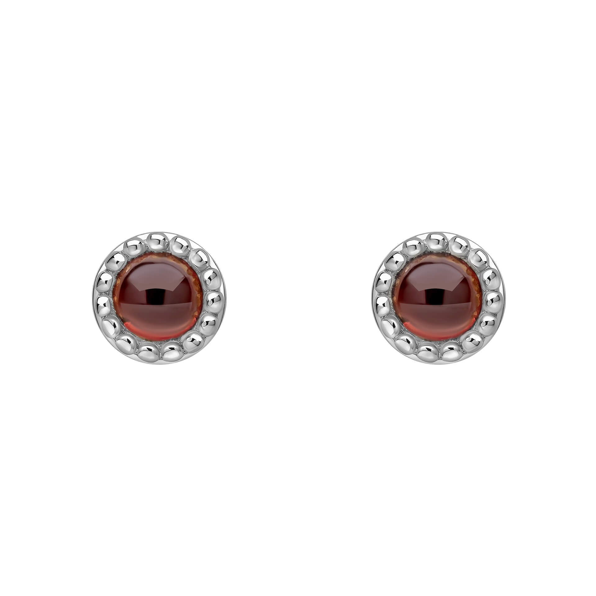 Beginnings Milgrain Semi-Precious Cabochon Birthstone Earrings