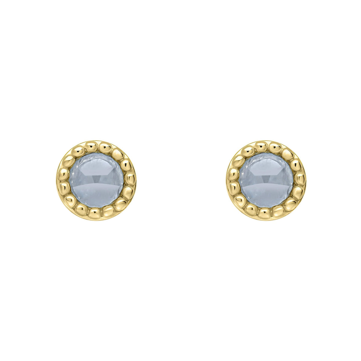 Beginnings Milgrain Semi-Precious Cabochon Birthstone Earrings