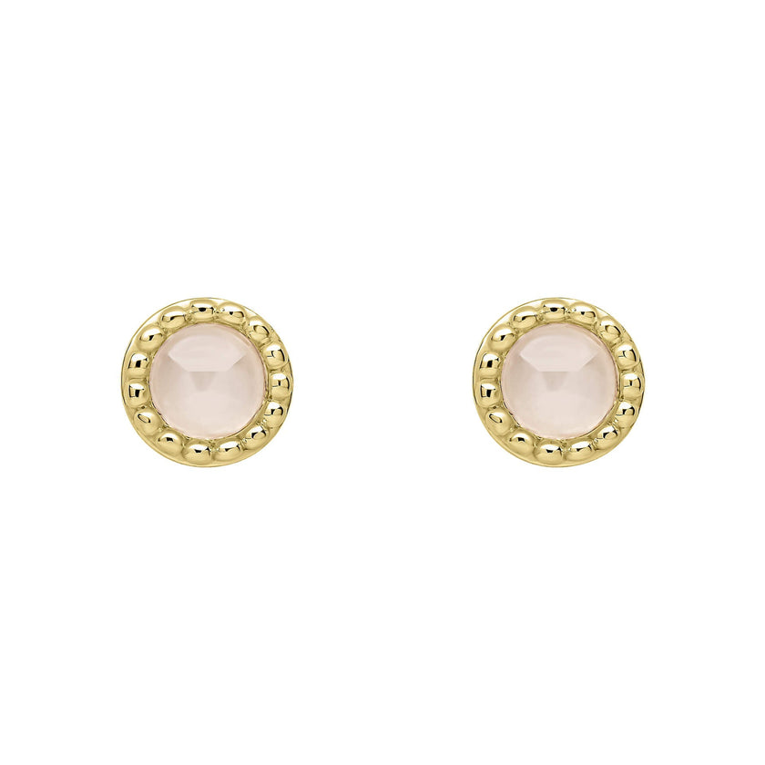 Beginnings Milgrain Semi-Precious Cabochon Birthstone Earrings