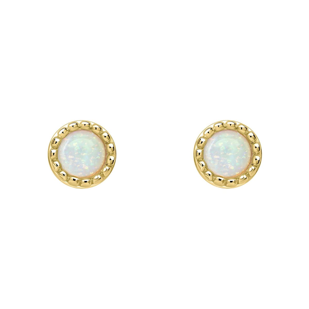 Beginnings Milgrain Semi-Precious Cabochon Birthstone Earrings