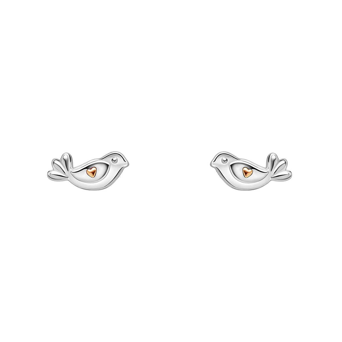 Laura Ashley Silver Kids Rosmere Love Mini Bird Stud Earrings