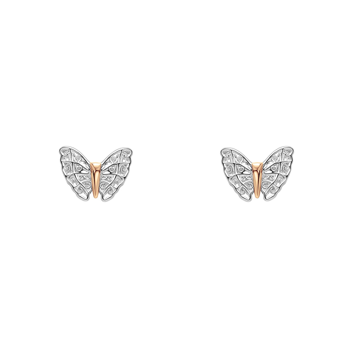 Laura Ashley Silver Kids Butterfly Garden Mini Stud Earrings