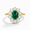 Emerald Halo Engagement Ring in 18k Gold Vermeil