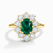 Emerald Halo Engagement Ring in 18k Gold Vermeil