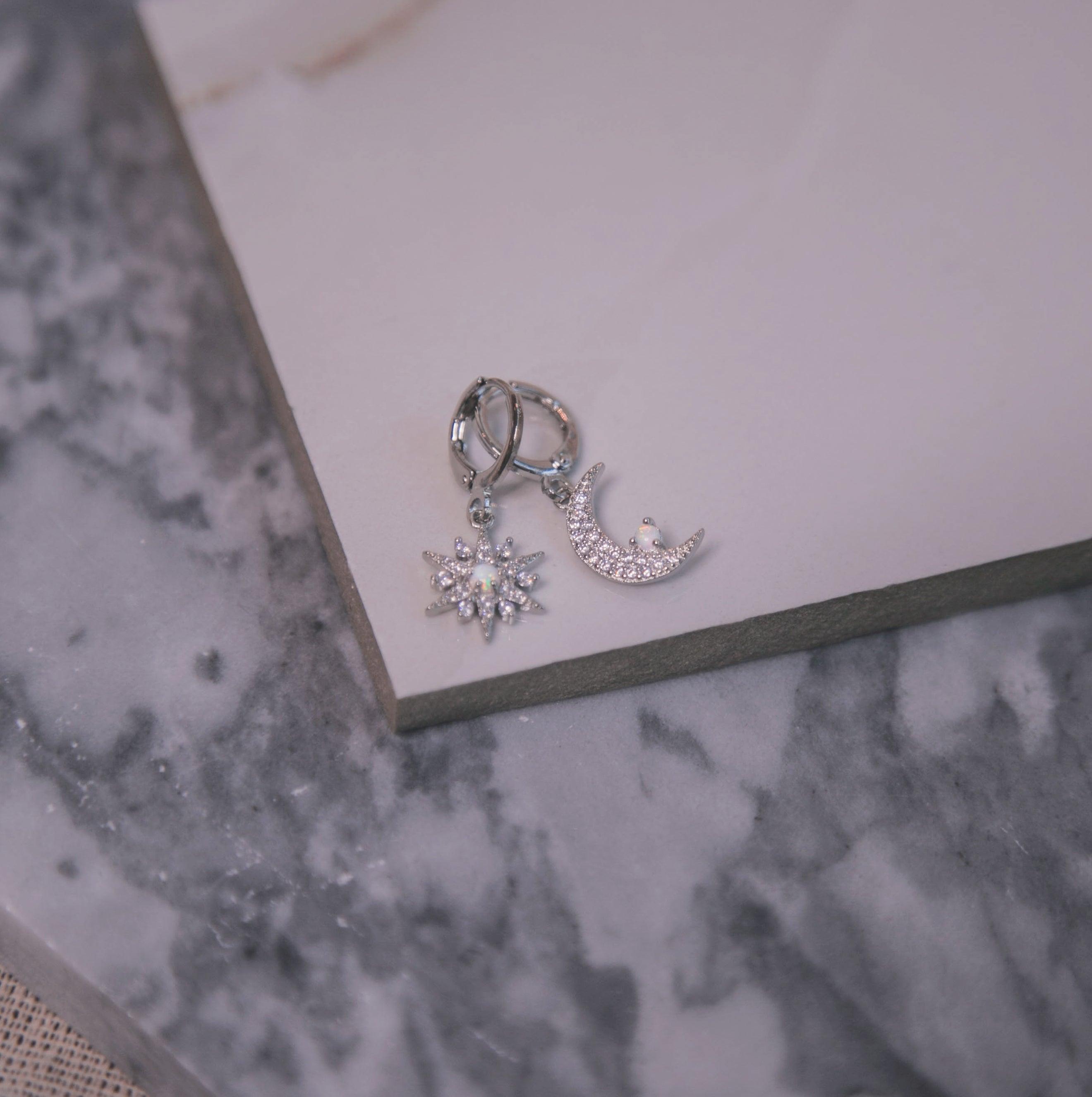 Esmae Moon & Star Earrings | 925 Silver Plated
