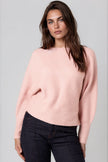 Pink Ribbed Knit Batwing Jumper