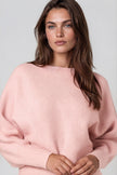 Pink Ribbed Knit Batwing Jumper