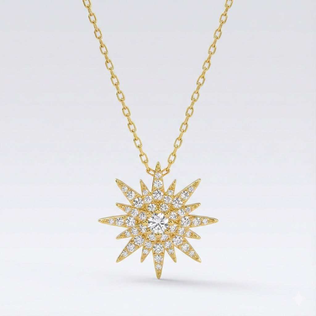 Estella Starburst Necklace | 18k Gold Plated