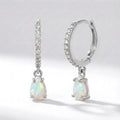 Eva Opal Charm Drop Huggies | 925 Sterling Silver