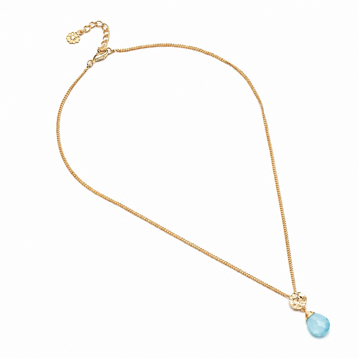 Classic Athena Kate Gemstone Necklace Aqua Paraiba Onyx