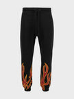Graffiti Flames Sweatpants Black Red