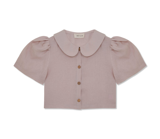 Frances Linen Cropped Blouse  - Primrose